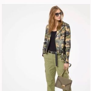 NWT Michael Kors Smoky Olive Camo Crop Jacket